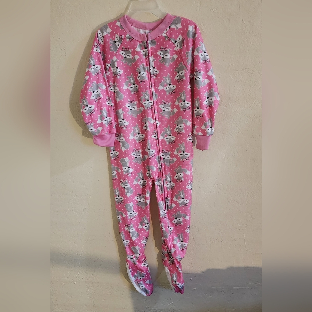 Pink Raccoon Print Onesie Pajamas Size 3T